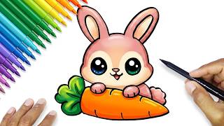 how draw bunny sketch cute rabbit drawing