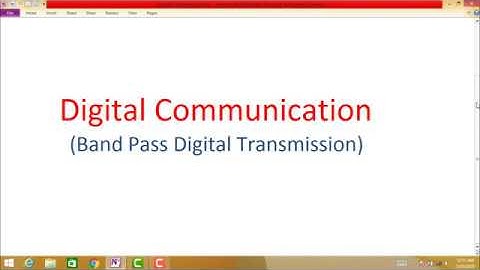 Digital Communication(Part-2) || Band Pass Digital Transmission