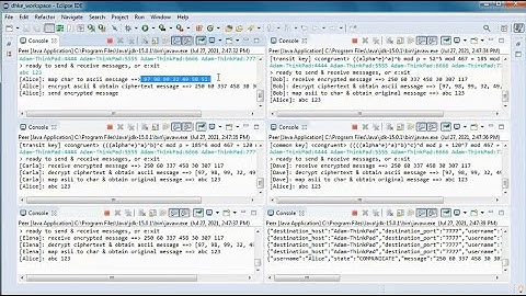 Multi-party Diffie-Hellman Key Exchange+Multiplicative masking encryption+ P2P+JAVA (public version)