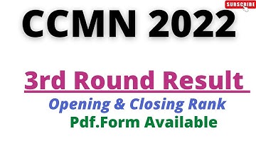 Round 3rd List Release For NITs II 3rd Round Closing Rank CCMN Counselling 2022 II #CCMN2022#CCMN