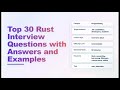 Top 30 Rust Interview Questions &amp; Answers (with Examples) | Echo With Coffee