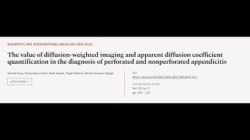 The value of diffusion-weighted imaging and apparent diffusion coefficient quantifica... | RTCL.TV