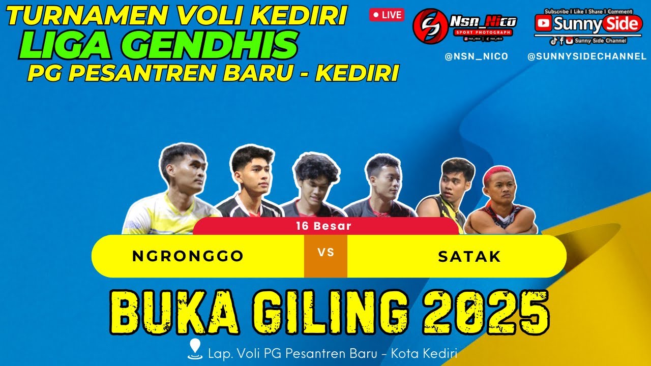 Ngronggo (Abi, Nazar, Kabol) vs Satak (Dewa, Aldo, Dani) - Liga Gendhis PG Santren
