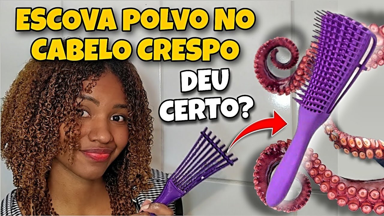 TESTEI A ESCOVA POLVO NO MEU CABELO CRESPO! RESENHA ESCOVA DA SHOPEE