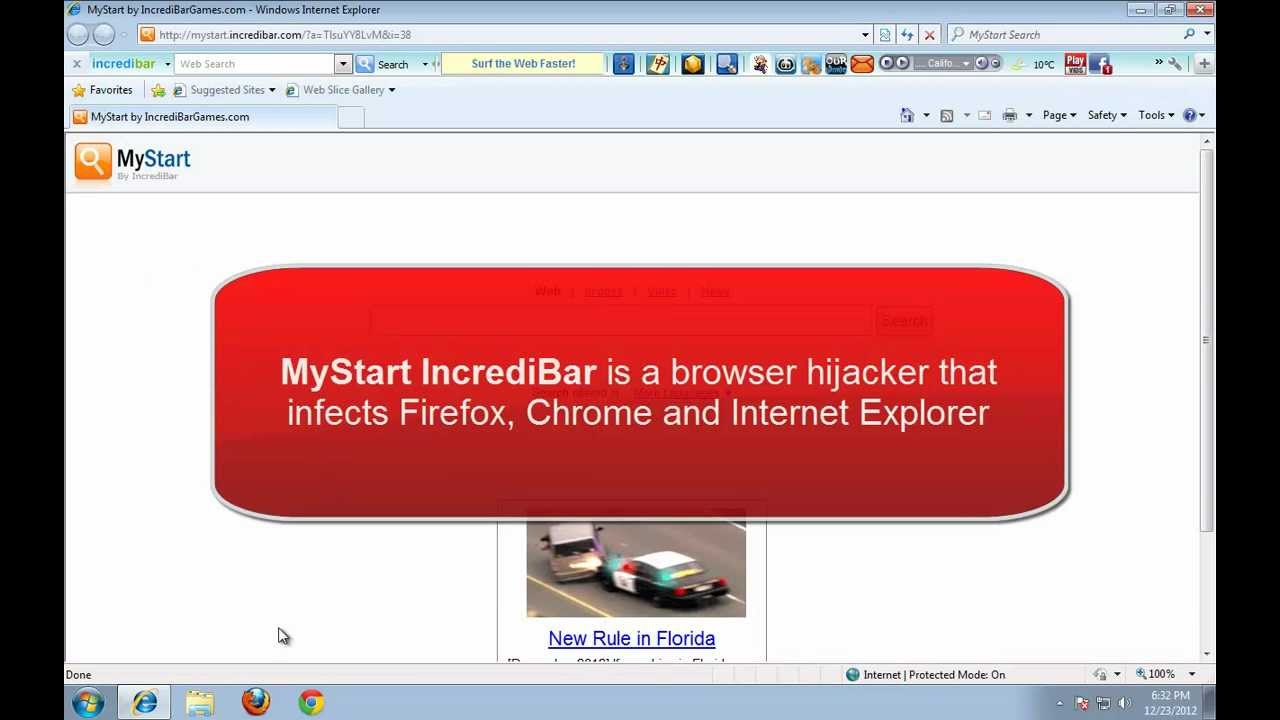 Remove MyStart IncrediBar virus from Firefox, Chrome and Internet Explorer