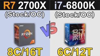 R7 2700X vs i7-6800K | Stock and Overclock | New Games Benchmarks