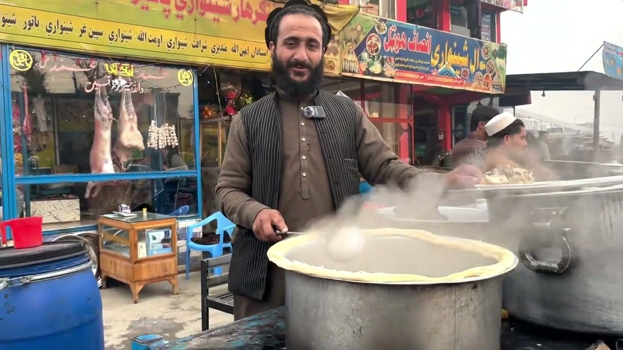 Eating Traditional Afghan Roosh at a Hotel After Visiting a Beautiful Place 