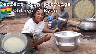 Cooking Africa’s Most Appetizing HOMINY CORN PORRIDGE || OBLAYOO/ EYOO/MPESAA|| Sunyani Ghana