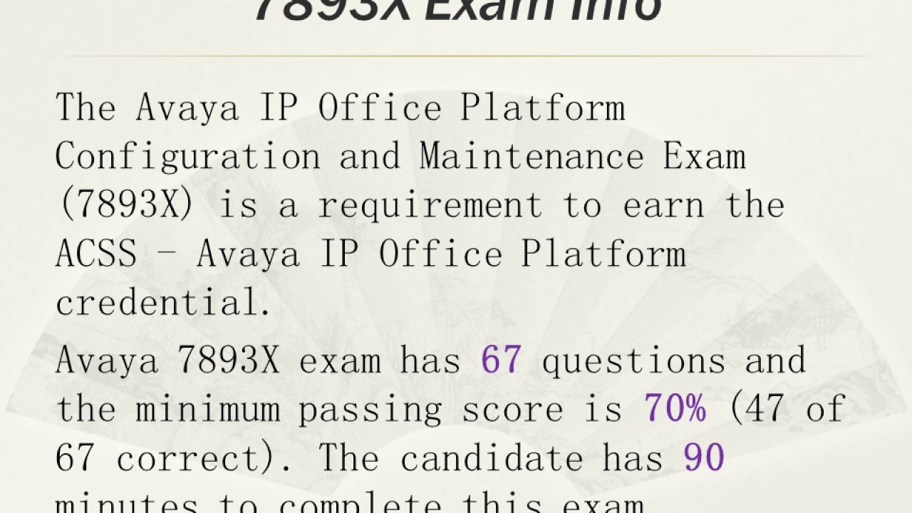 Endexam Avaya 7893X Exam Actual Questions