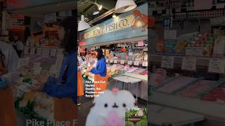 Famous Fish throwing at Pike Place Market: Seattle, WA #pikeplacemarket #pusheen #seattle