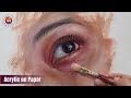 Expressive Female Eye Painting with Acrylic on Paper with Debojyoti Boruah