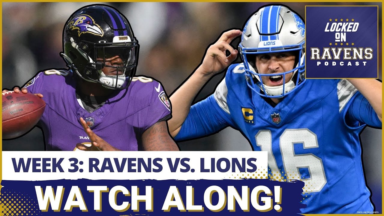 Baltimore Ravens vs. Detroit Lions WEEK 3 WATCH ALONG, play-by-play LIVE REACTION