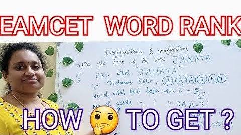 PERMUTATIONS AND COMBINATIONS #HOWTO GET RANK OF WORD "EAMCET "