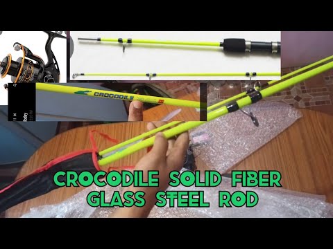 unboxing & review CROCODILE fishing rod solid glass fiber 2