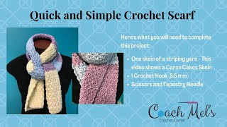 Simple Single Double Stitch Combo Crochet Scarf by Coach Mel 1,181 views 2 years ago 16 minutes