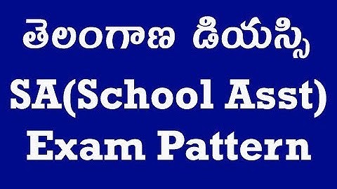 TS DSC SA(School Assistant) Exam Pattern and Syllabus by Manavidya