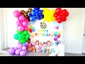 Mocsicka Party Backdrop Review | Cocomelon theme | Balloon garland DIY