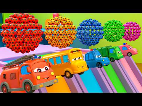 Colorful Mini Trucks - Sing Finger Family song and Learn Colors | Baby Nursery Rhymes
