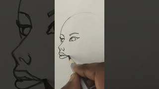 Easiest Way to Draw a Girl's Face in 2024 #drawing #art #ytshorts #shorts #girl #face