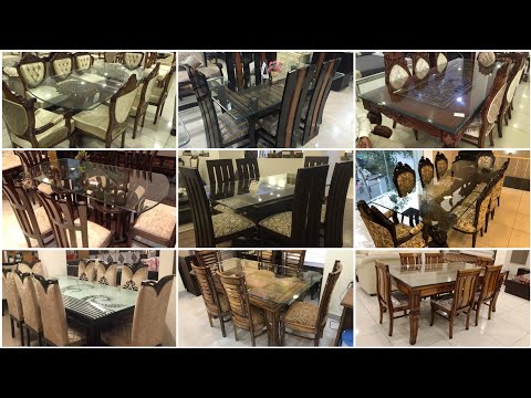 6 Seater Dining Table Set || Teakwood Glass Top Dining Table & Chair Design || 50+ Design