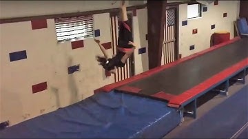 MAGGIE - FRONT LAYOUT - Slow Motion at 240 FPS (at All American Gymnastics, Ocean NJ)