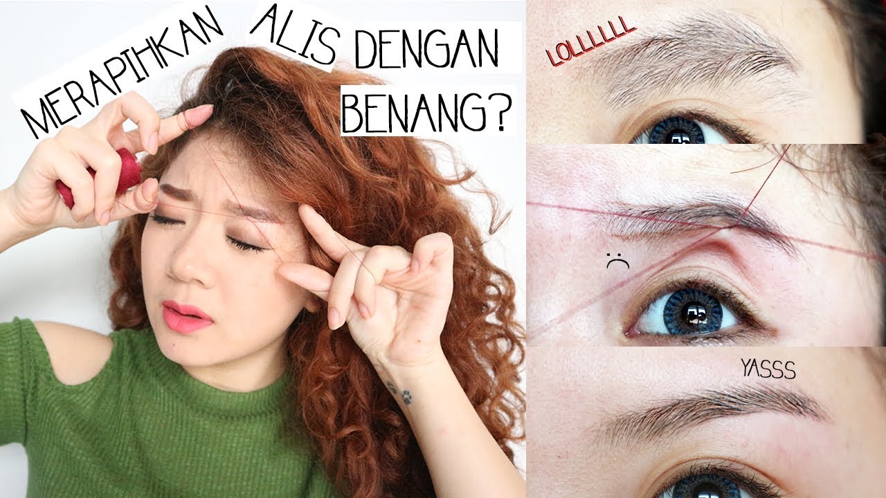Merapikan dan Membentuk Alis Dengan Benang! DIY Eyebrow Threading