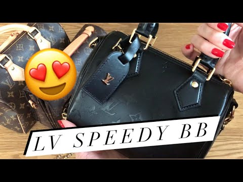 Louis Vuitton Black Monogram Ink Lambskin Speedy Bb Gold Hardware, 2020 (Like New), Womens Handbag