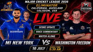 🔴 LIVE | MI New York vs Washington Freedom | Eliminator | MLC 2026 USA | Live Score & Commentary screenshot 3