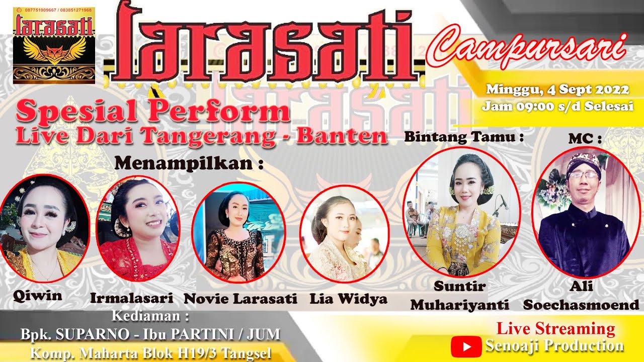 Live Streaming LARASATI Campursari Kediaman Bpk. SUPARNO - Ibu Partini