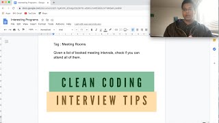 Leetcode 252 🔓 Solve Meeting rooms in Google docs 🔥 - Clean Coding Interview Tips