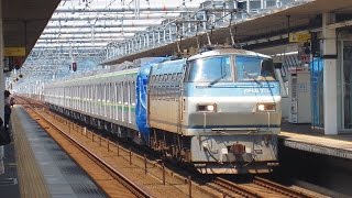 甲種輸送 EF66 130号機＋東京メトロ16000系(16028F) 蒲郡駅通過