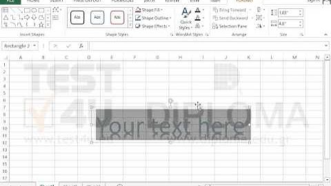 Insert a Wordart in Sheet1 with text TEST4U