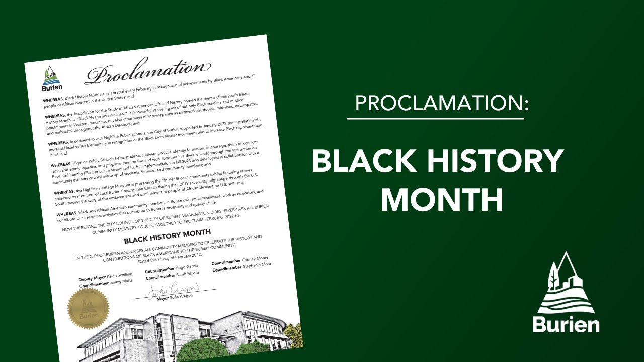 Black History Month Proclamation, February 7, 2022 - YouTube