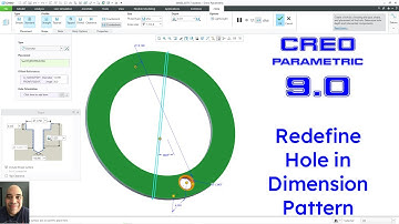 Creo Parametric 9.0 - Redefine Hole in Dimension Pattern