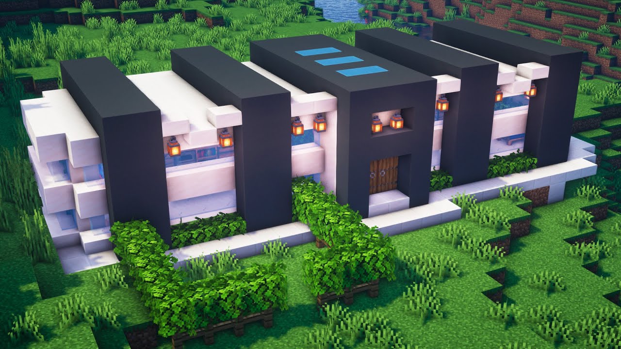 How to Build a Very Beautiful Compact Modern Survival House in Minecraft (Ttuorial)