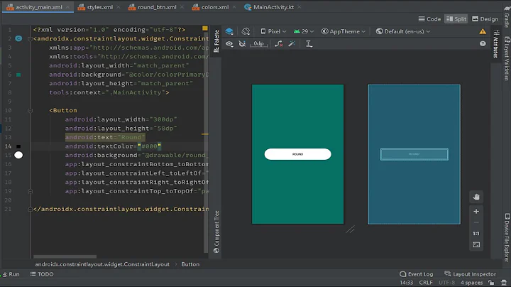 Android Studio Custom Button || Round Button in Android