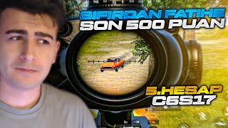 5.HESAP SIFIRDAN FATİH LİGİNE SON 500 PUAN! SOLO RANK TEKLİ ÜŞN | PUBG MOBİLE C6S17