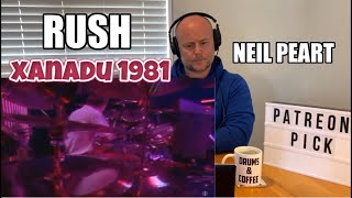 NEIL PEART - RUSH &#39;Xanadu&#39; (Exit Stage Left 1981) | Drum Teacher Reacts (2020)