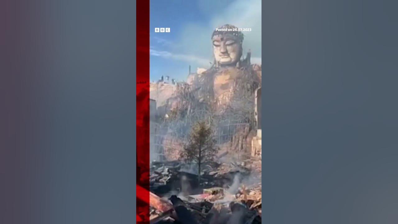 The statue was built in 1998 to replace one that dated back to 425AD. #China #Shorts #BBCNews