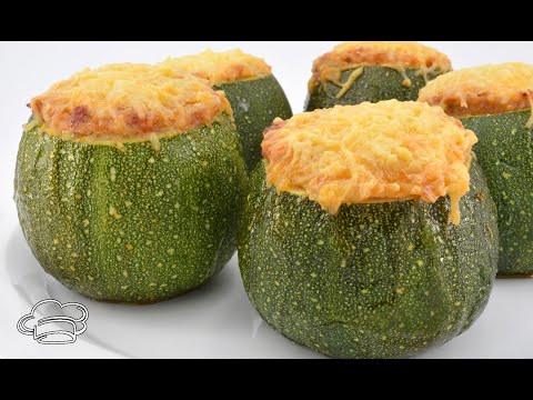 Como hacer calabacines rellenos y gratinados al horno