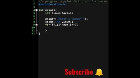factorial of a number  C programming #shorts #ytshorts #coding #programming #hashcoder