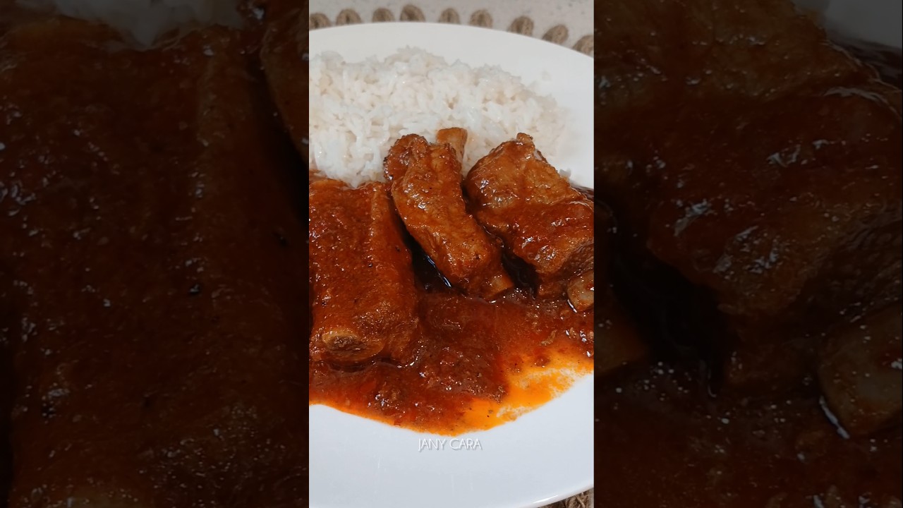 ⁣Receta de costillas den salsa roja #cocinacasera #janycara #costillasdecerdo #recetas #comida
