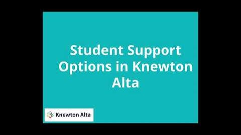 Student Support Options in Knewton Alta