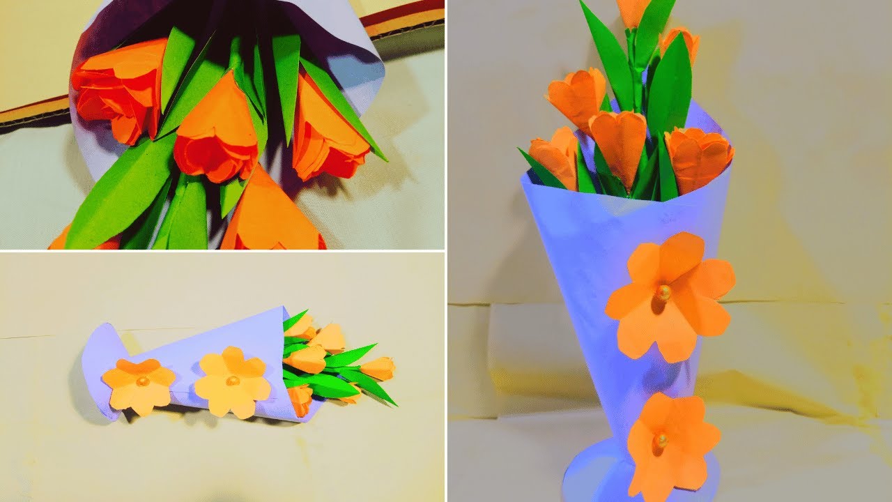 💐🫶🏻✨who would you give it to? #diy #paperflower #flowerbouquet #gi, Paper  Flower Bouquet Tutorial