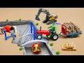 DIY Mini Truck Transporting 1000 Bricks and Cement for Easy House | Construction Science Project