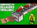 What if THESE BED CARS ARE TAKING VILLAGERS TO THE SHREDDER in Minecraft ? DEADLY TROLLING !