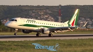 Alitalia Cityliner - Embraer 175Std Ei-Rdg - Landing At Split Airport Ldspspu
