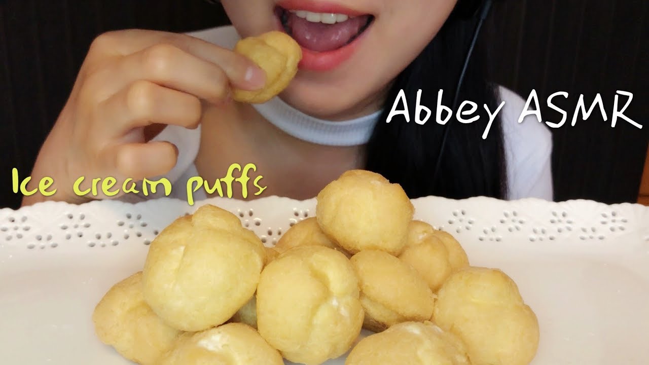 ASMR Eating Sounds | Ice Cream Puffs シューアイス | 咀嚼音 | 먹방 Mukbang