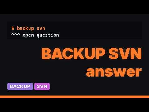 How to backup SVN repository from one server to another? (2 Solutions!!)