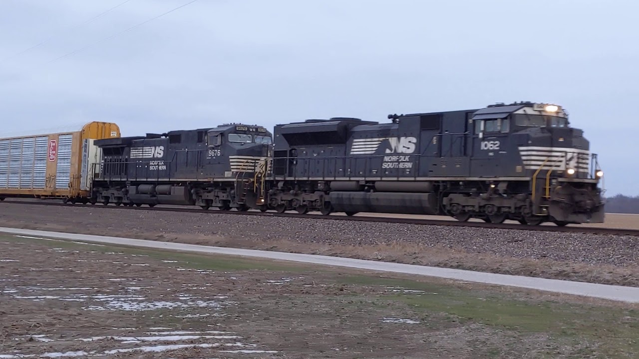 Ns Auto Rack New NS Auto Rack Train near Albers, IL - YouTube